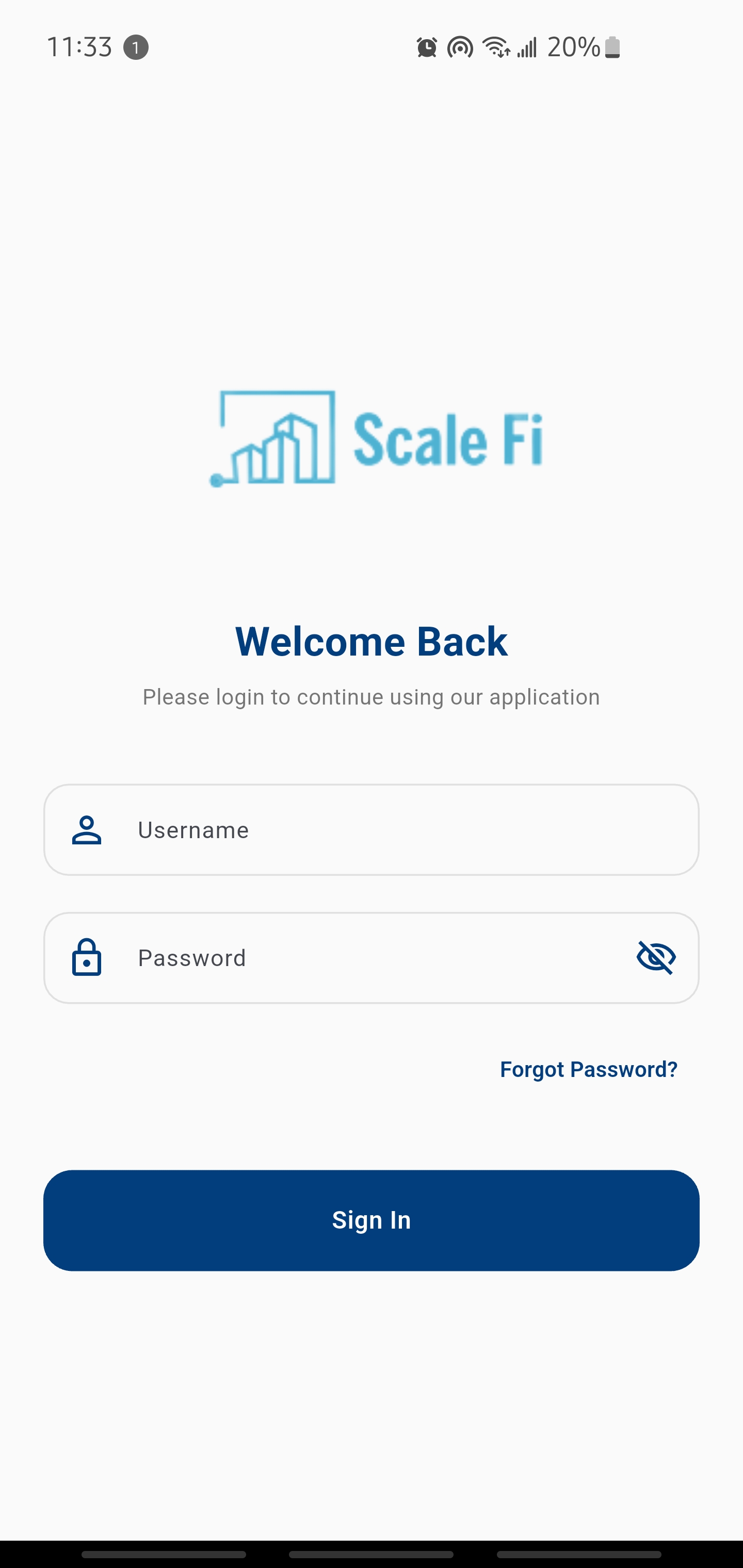 Welcome Screen